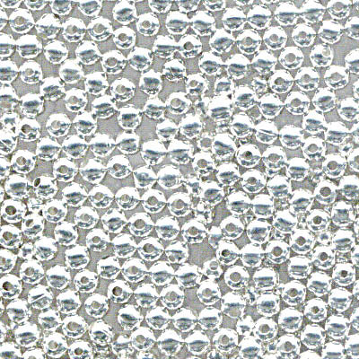 Metal Beads - 2.4mm Round - Silvertone (100)