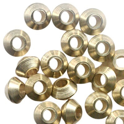 Metal Beads - 4x6mm - Sharp Rondelle - Brushed Brass (10)