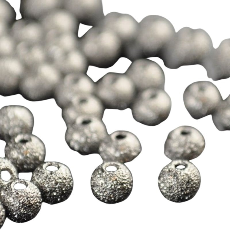 Metal Beads - 4mm - Stardust Round - Gunmetal (100)