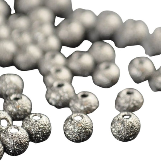 Metal Beads - 4mm - Stardust Round - Gunmetal (100)