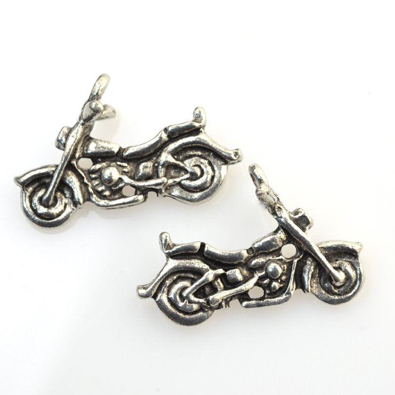 Motorbike Charm   Antiqued Silver Each