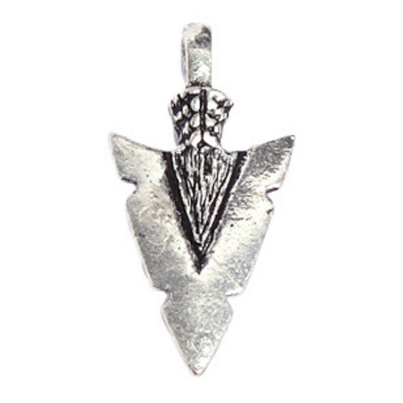 Arrowhead Pendant   Antiqued Silver Each