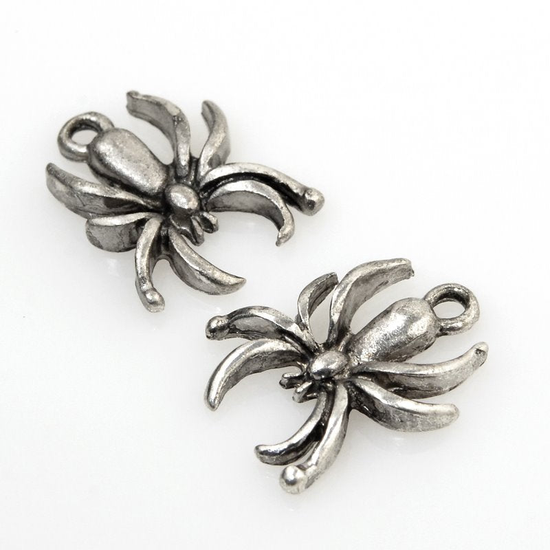 Spider Charm   Antiqued Silver Each