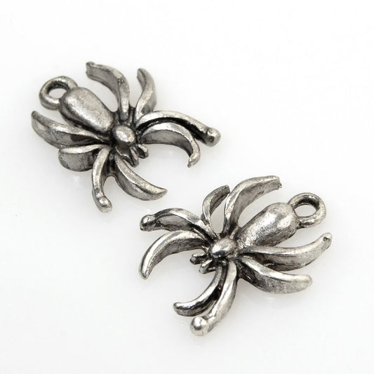 Spider Charm   Antiqued Silver Each