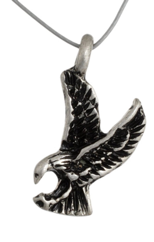 Landing Eagle Charm   Antiqued Silver Each