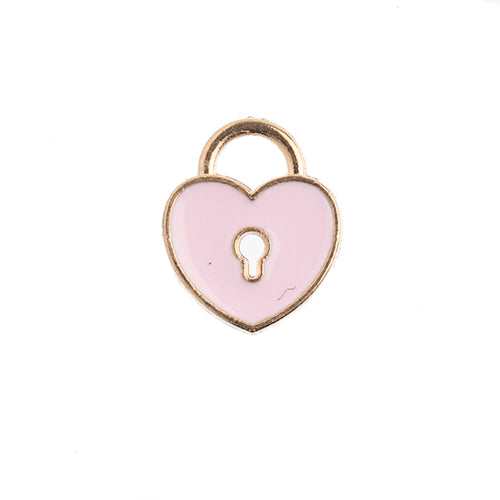 S&P Charm Heart Locket   Pink 10pcs
