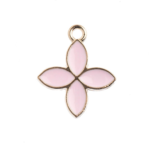 S&P Charm Four Petals   Pink 10pcs