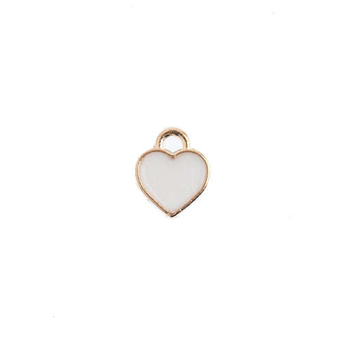 S&P Charm Small Hearts   White 10pcs