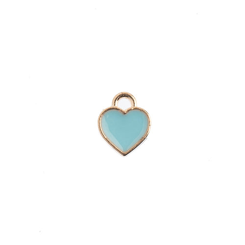 S&P Charm Small Hearts   Lt Blue 10pcs