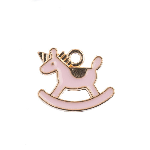S&P Charm Rocking Horse   Pink 10pcs