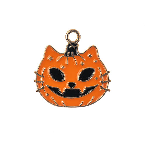 S&P Charm Cat Face Pumpkin   Orange 8pc