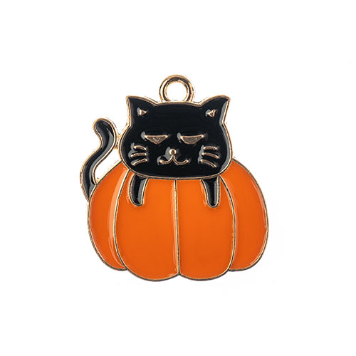 S&P Charm Cat In Pumpkin   Orange 6pc