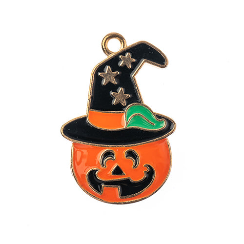 S&P Charm Pumpkin Witch   Orange 4pc