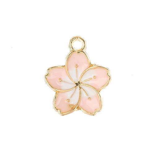 S&P Charm   Pink Flower 8pcs