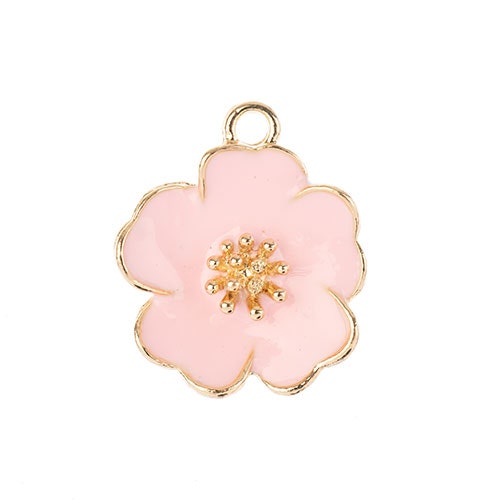 S&P Charm   Pink Flower 4pcs