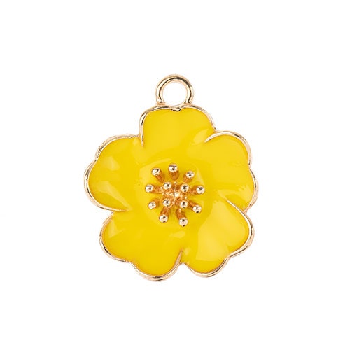 S&P Charm   Yellow Flower 4pcs