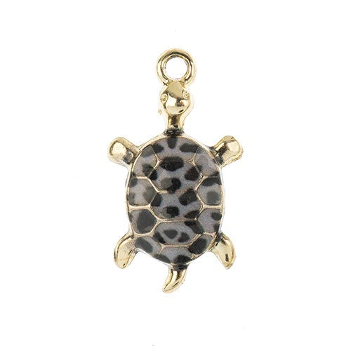 S&P Charm Turtle   Black 5pcs