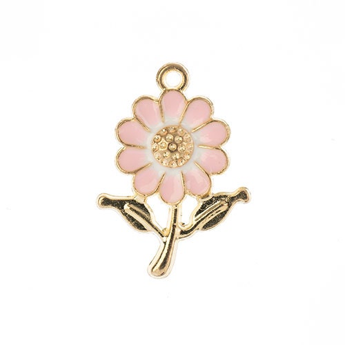 S&P Charm   Pink Daisy 8pcs