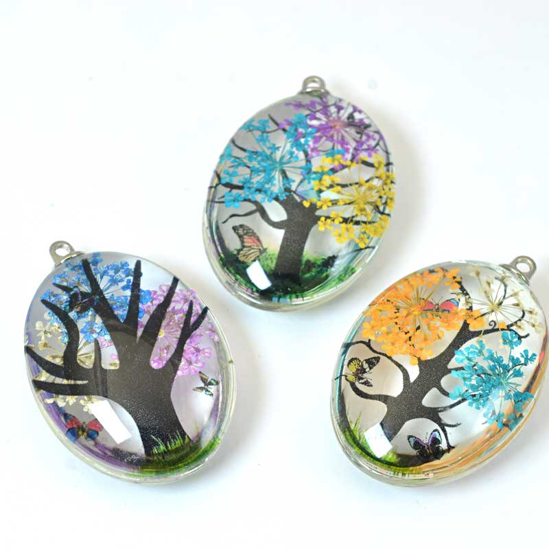 Dried Flower 35mm Oval Multi-Colour each