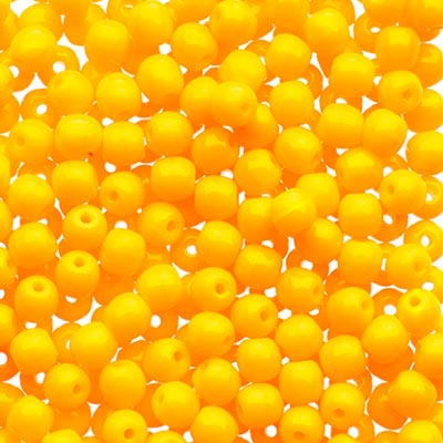 Glass Beads - 3mm - Round - Opaque Orange (120)