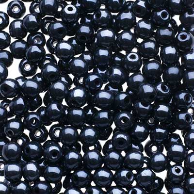 Glass Beads - 3mm - Round - Jet Hematite 2 (120)