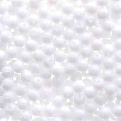 Glass Beads - 3mm - Round - Opaque Chalk White (120)