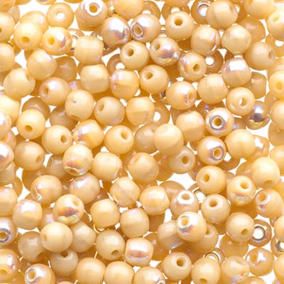 Glass Beads - 3mm - Round - Ivory AB (120)