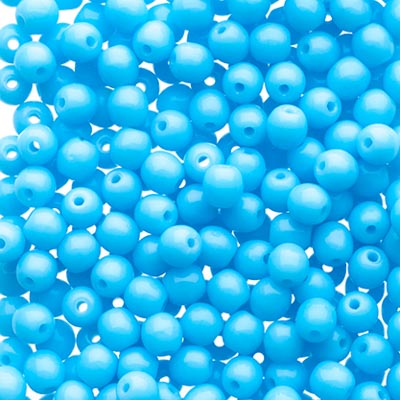 Glass Beads - 3mm - Round - Opaque Blue Turquoise (120)