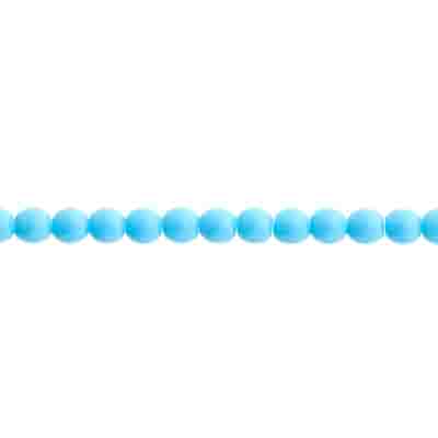 Glass Beads - 3mm Round - Opaque Blue Turquoise (62pc strand)