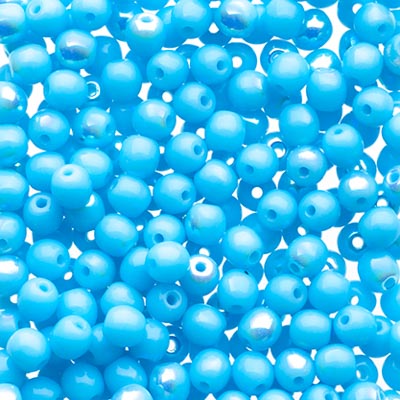 Glass Beads - 3mm - Round - Blue Turquoise AB (120)