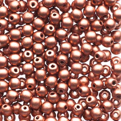 Glass Beads - 3mm - Round - Copper (120)