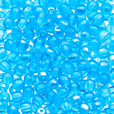 Glass Beads - 3mm - Round - Transparent Aqua AB (120)