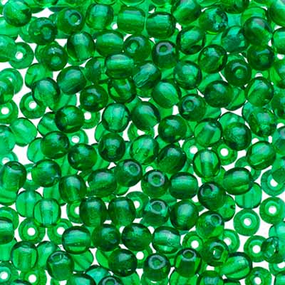 Glass Beads - 3mm - Round - Transparent Green (120)