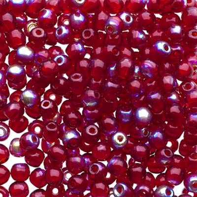 Glass Beads - 3mm - Round - Garnet AB (120)