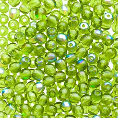 Glass Beads - 3mm - Round - Olivine AB (120)