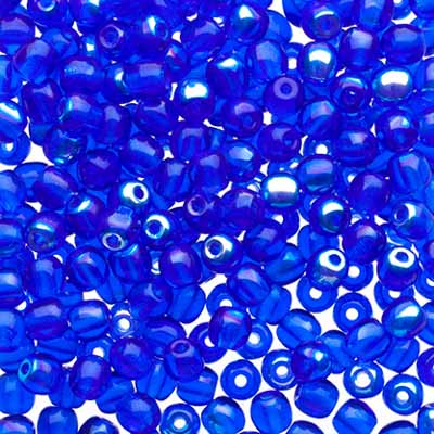 Glass Beads - 3mm - Round - Transparent Sapphire AB (120)