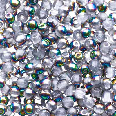 Glass Beads - 3mm - Round - Crystal Medium Vitrail (120)