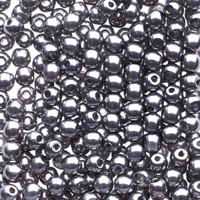 Glass Beads - 3mm - Round - Chrome (120)