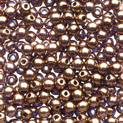 Glass Beads - 3mm - Round - Bronze (120)