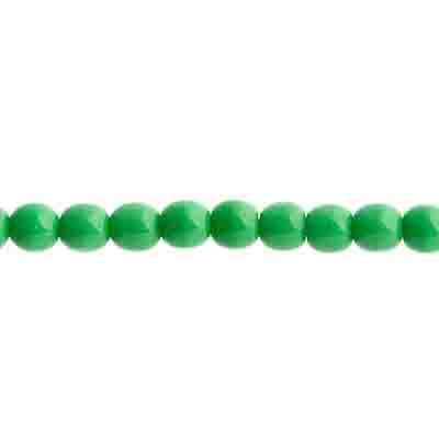 Glass Beads - 4mm Round - Opaque Green (45pc strand)