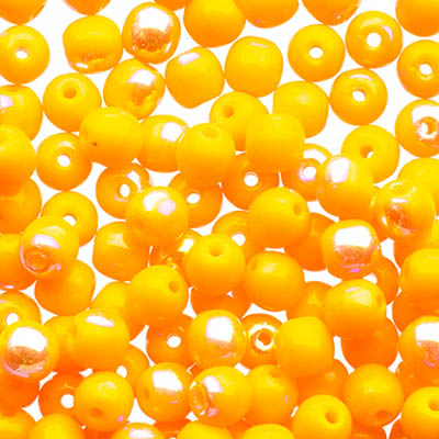 Glass Beads - 4mm - Round - Opaque Orange AB (100)