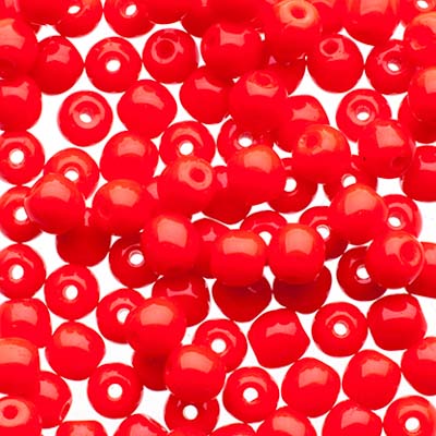 Glass Beads - 4mm - Round - Opaque Red (100)