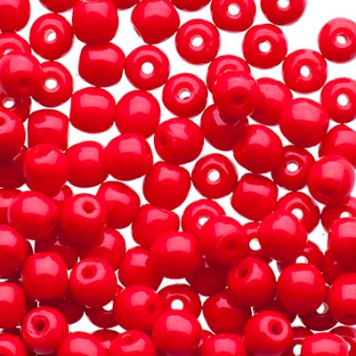 Glass Beads - 4mm - Round - Opaque Dark Red (100)