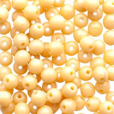 Glass Beads - 4mm - Round - Opaque Ivory (100)
