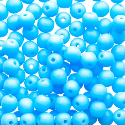 Glass Beads - 4mm - Round - Opaque Blue Turquoise (100)