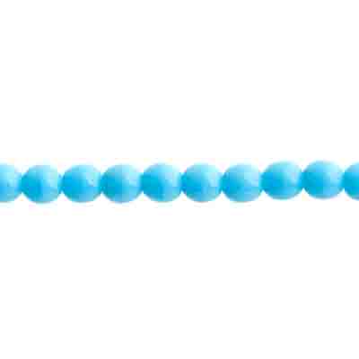 Glass Beads - 4mm Round - Opaque Blue Turquoise (45pc strand)