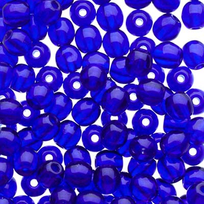 Glass Beads - 4mm - Round - Opaque Cobalt (100)