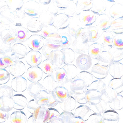 Glass Beads - 4mm - Round - Transparent Crystal AB (100)