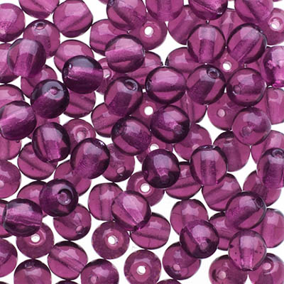 Glass Beads - 4mm - Round - Transparent Amethyst (100)