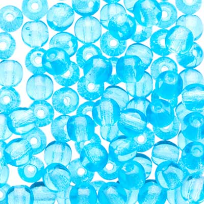 Glass Beads - 4mm - Round - Transparent Aqua (100)